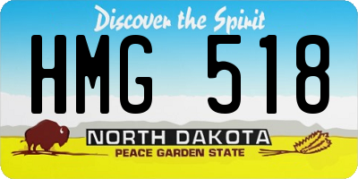 ND license plate HMG518