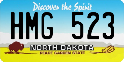 ND license plate HMG523