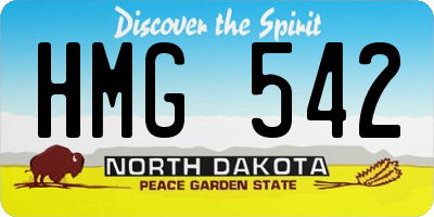 ND license plate HMG542