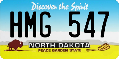 ND license plate HMG547