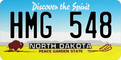 ND license plate HMG548