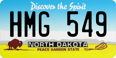 ND license plate HMG549