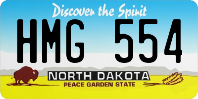 ND license plate HMG554