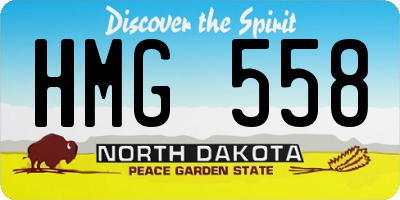 ND license plate HMG558