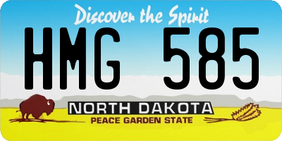 ND license plate HMG585