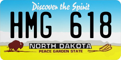 ND license plate HMG618