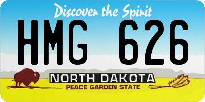 ND license plate HMG626