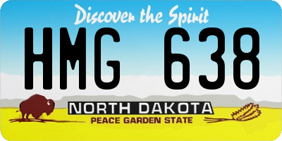 ND license plate HMG638