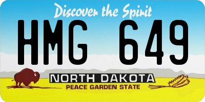 ND license plate HMG649