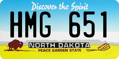 ND license plate HMG651