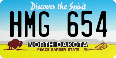 ND license plate HMG654