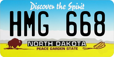 ND license plate HMG668