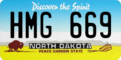 ND license plate HMG669