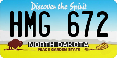 ND license plate HMG672