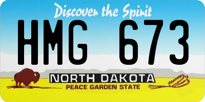 ND license plate HMG673