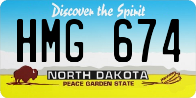 ND license plate HMG674