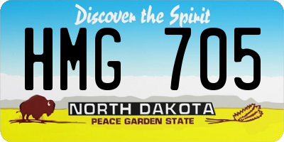 ND license plate HMG705