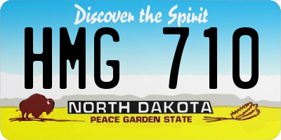 ND license plate HMG710