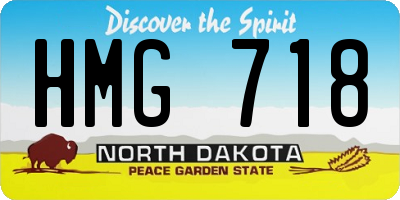 ND license plate HMG718