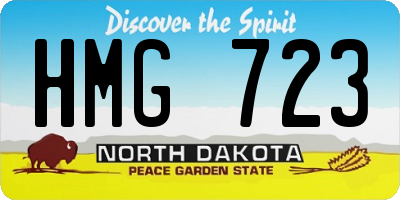 ND license plate HMG723