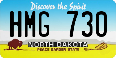 ND license plate HMG730