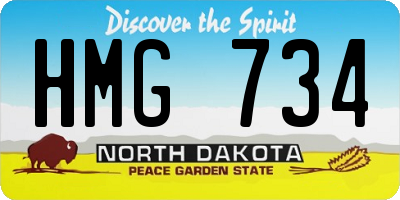 ND license plate HMG734