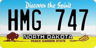 ND license plate HMG747