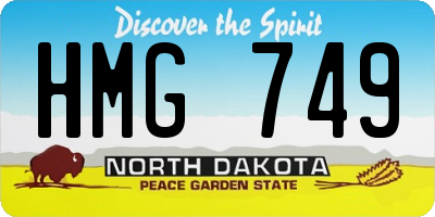 ND license plate HMG749