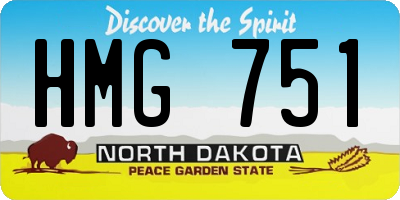 ND license plate HMG751