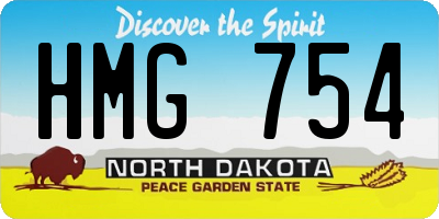 ND license plate HMG754