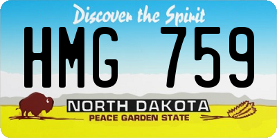 ND license plate HMG759