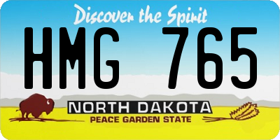 ND license plate HMG765