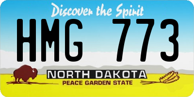 ND license plate HMG773
