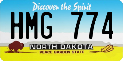 ND license plate HMG774