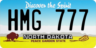 ND license plate HMG777