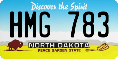 ND license plate HMG783