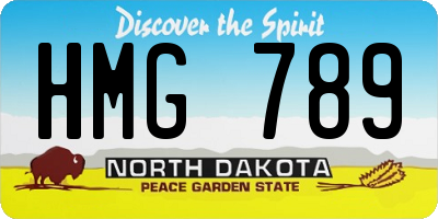 ND license plate HMG789