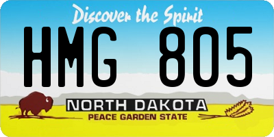 ND license plate HMG805