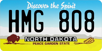 ND license plate HMG808