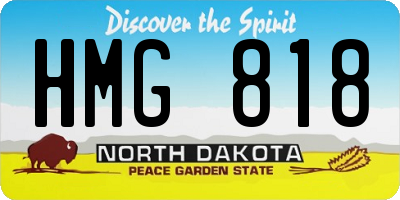 ND license plate HMG818