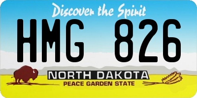 ND license plate HMG826