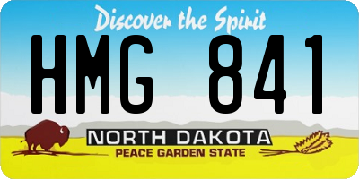 ND license plate HMG841