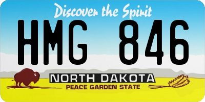 ND license plate HMG846