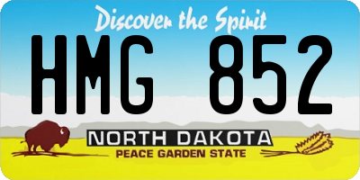 ND license plate HMG852