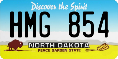 ND license plate HMG854