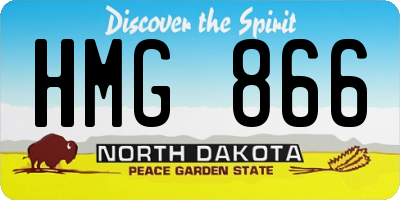 ND license plate HMG866