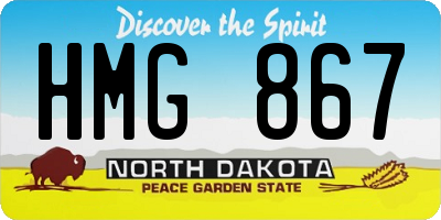 ND license plate HMG867