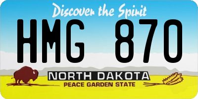 ND license plate HMG870