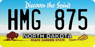 ND license plate HMG875