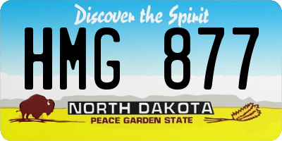 ND license plate HMG877